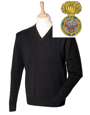 Royal Welch Fusiliers Lambswool V-Neck Jumper