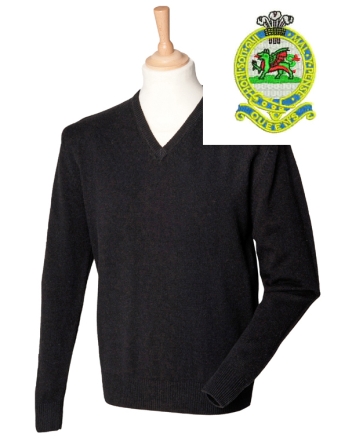 Queens Regiment Lambswool V-Neck Jumper
