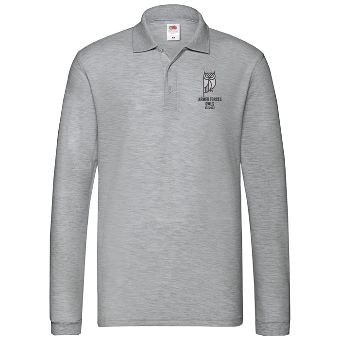 Armed Forces Owls Long Sleeve Polo Shirt