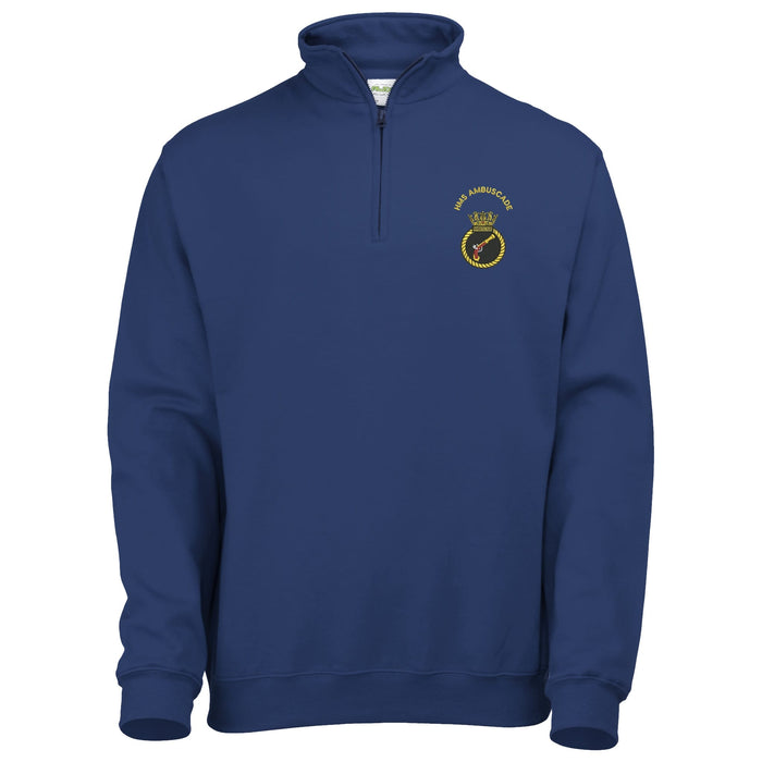 HMS Ambuscade 1/4 Zip Sweatshirt