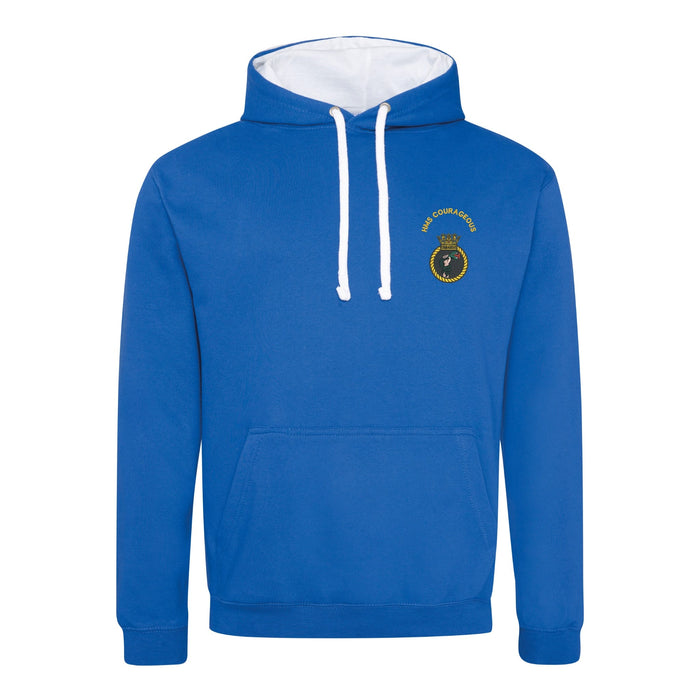 HMS Courageous Varsity Contrast Hoodie